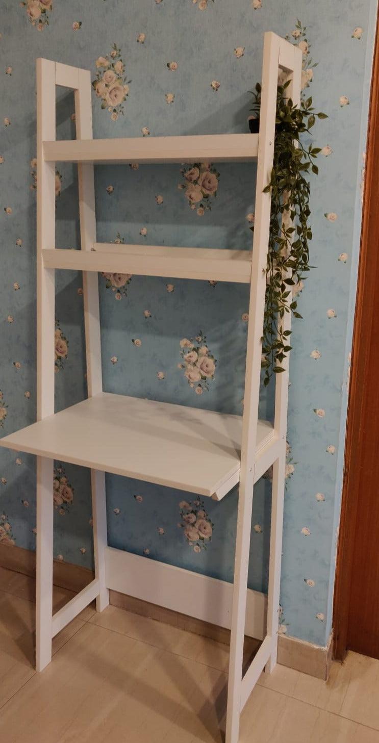 Ladder White Work From Home Study Table By Miza - Ouch Cart 