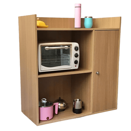 Microwave Storage Cabinet With Panel Door In Natural Wood By Miza - Ouch Cart 