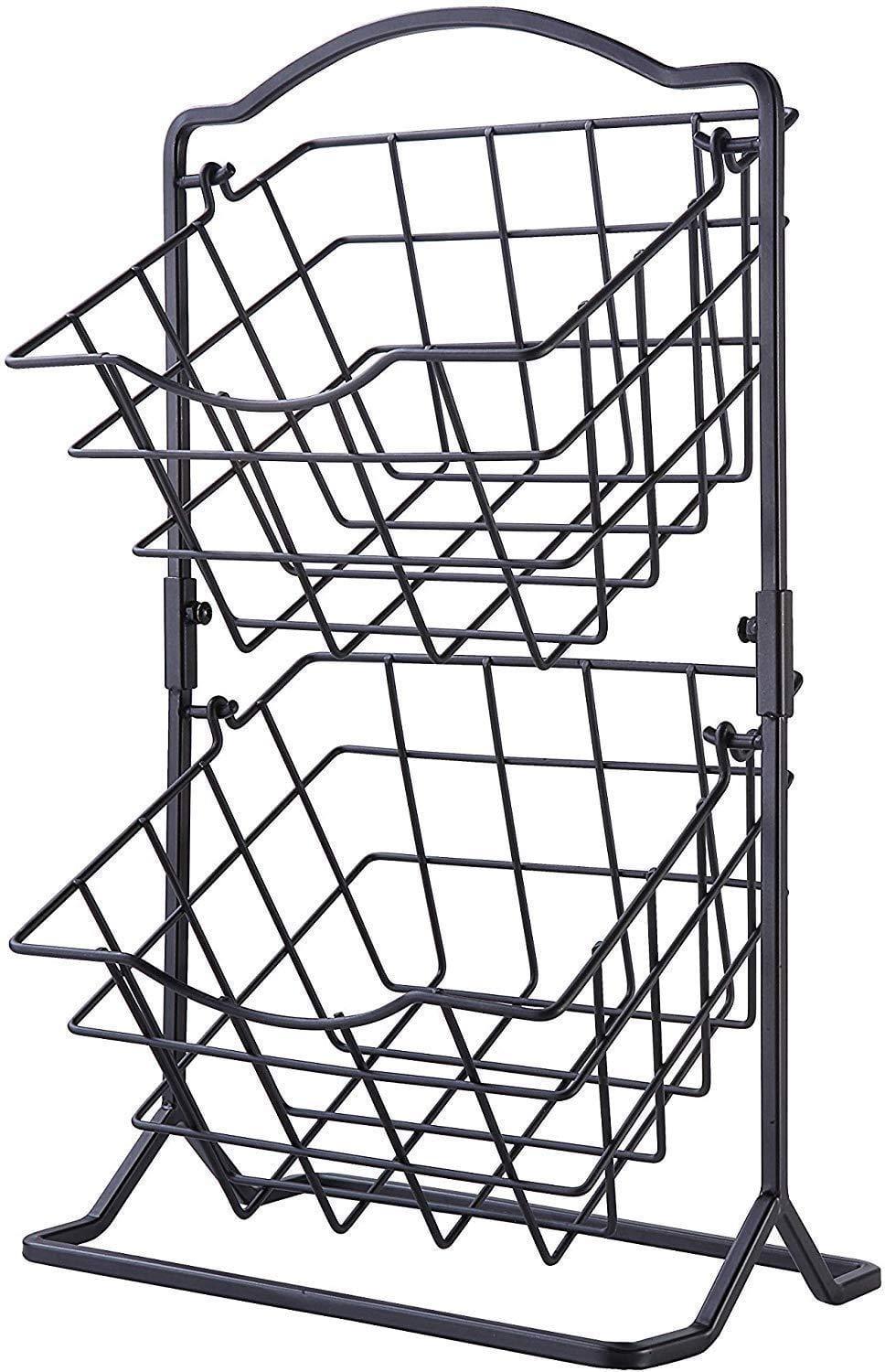 Iron Storage Basket with 2 Tiers - Ouch Cart 