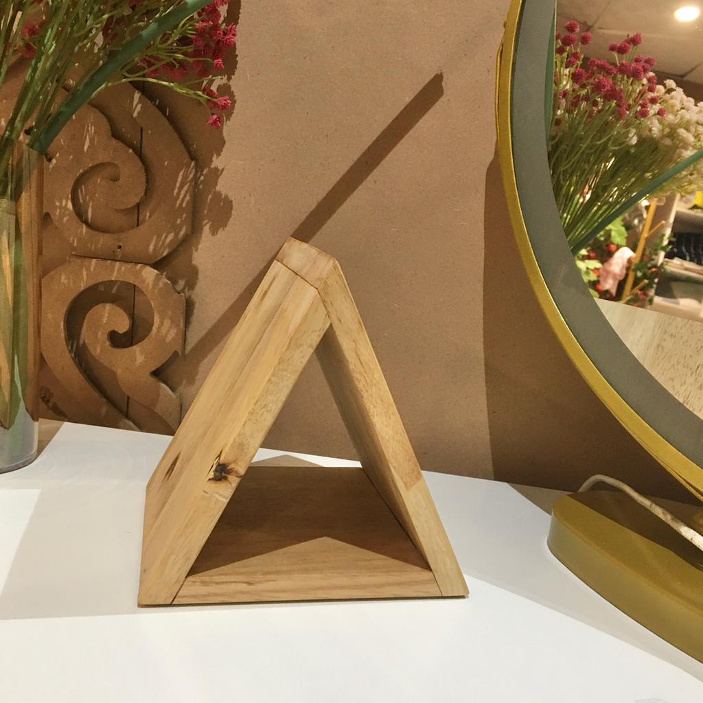 Stylish Triangular Wooden Book Holder For Study Table/Office Table ( With Complementary Coaster ) By Miza - Ouch Cart 