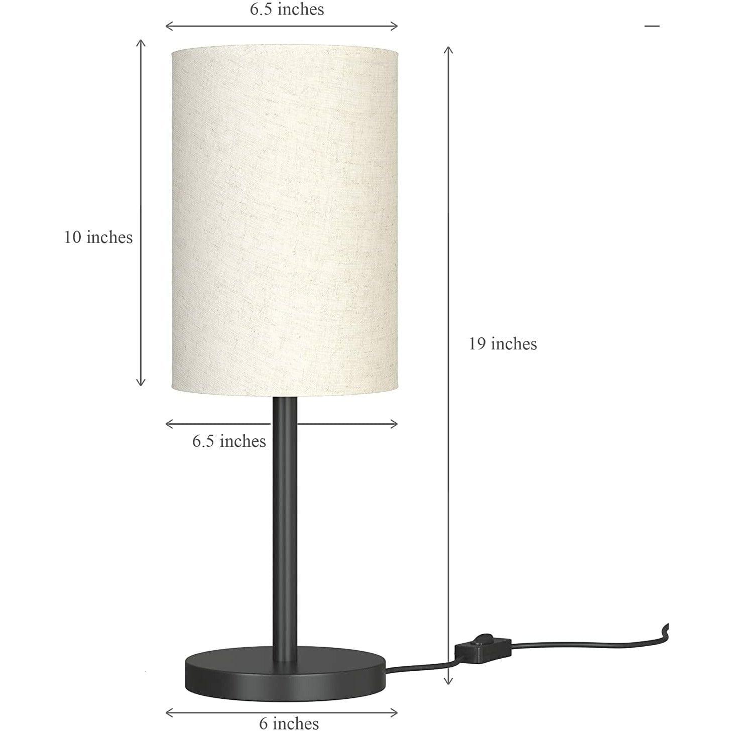 Black Sleek Table Lamp Cylindrical Shade - Ouch Cart 