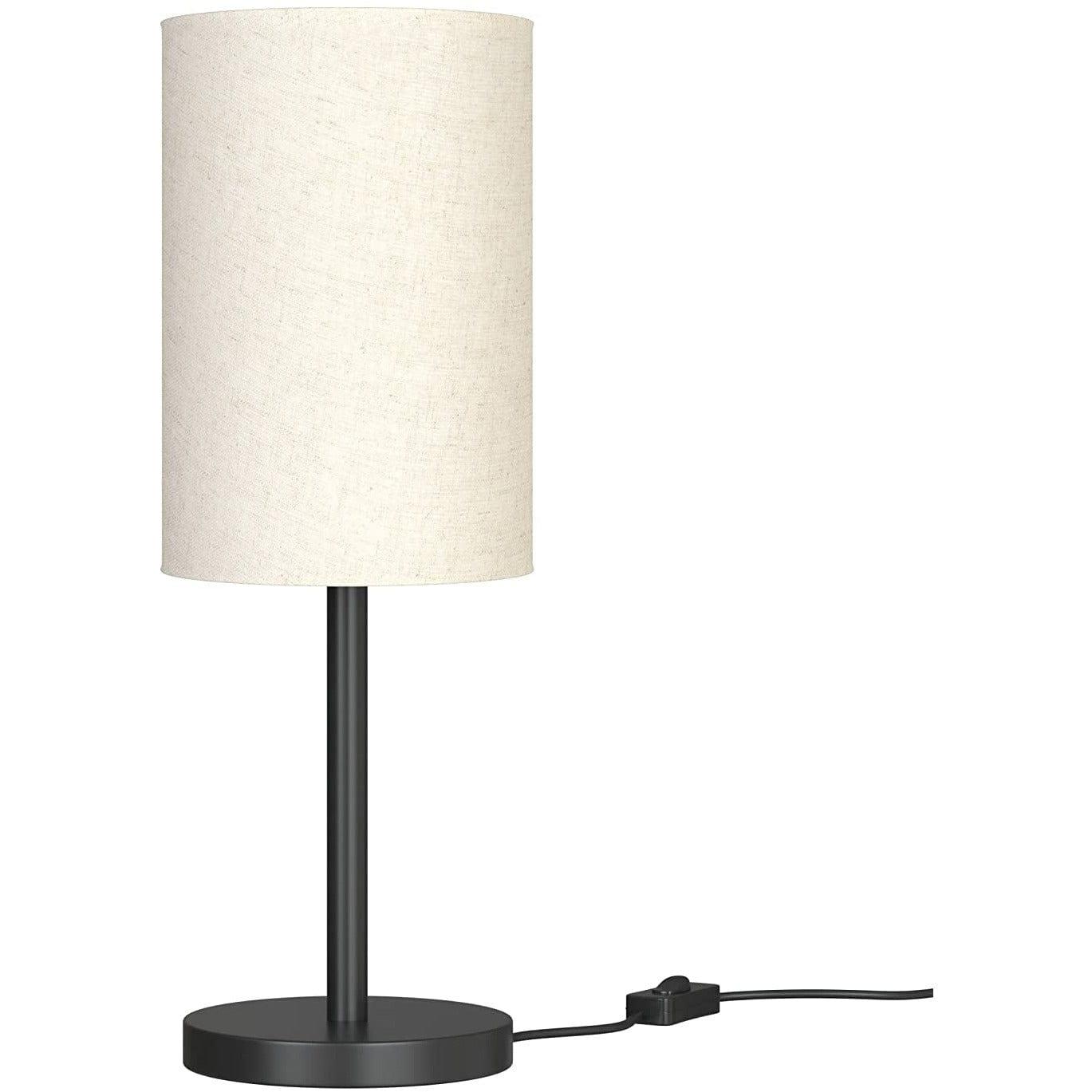 Black Sleek Table Lamp Cylindrical Shade - Ouch Cart 