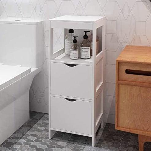 Double Drawer Bathroom Floor Standing Storage Waterproof Cabinet By Miza - Ouch Cart 