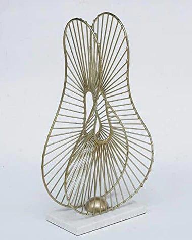Gold Metal Abstract Lotus Table Showpiece For Home Decor Living Room Bedroom - Ouch Cart 