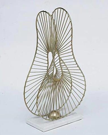 Gold Metal Abstract Lotus Table Showpiece For Home Decor Living Room Bedroom - Ouch Cart 