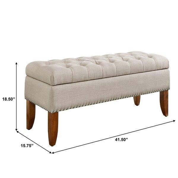 Mortensen Upholstered Flip Top Storage Bench - Ouch Cart 