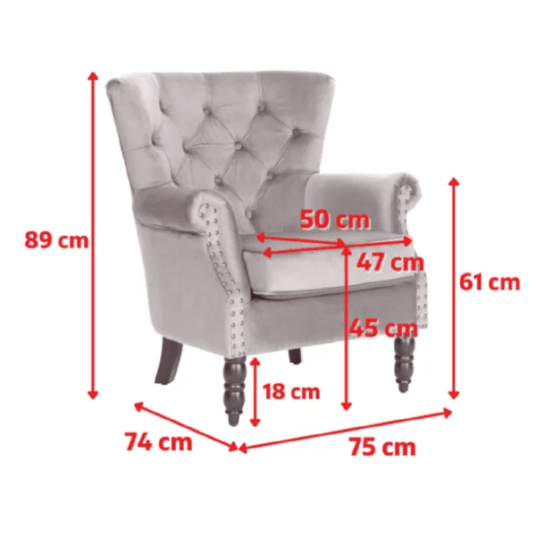 Devlin Wide Tufted Wingback Chair - Ouch Cart 