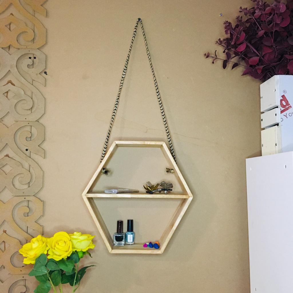 Geometric/Hexagonal Handmade Shelf By Miza - Ouch Cart 