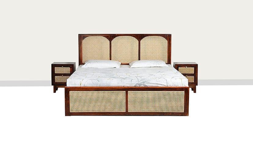 Sheesham Wood Kiyan King Bed - Ouch Cart 