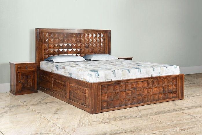 Sheesham Wood Padmavati King Bed - Ouch Cart 