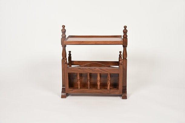 Teak Wood Paurvi Table Cum Magazine Holder - Ouch Cart 