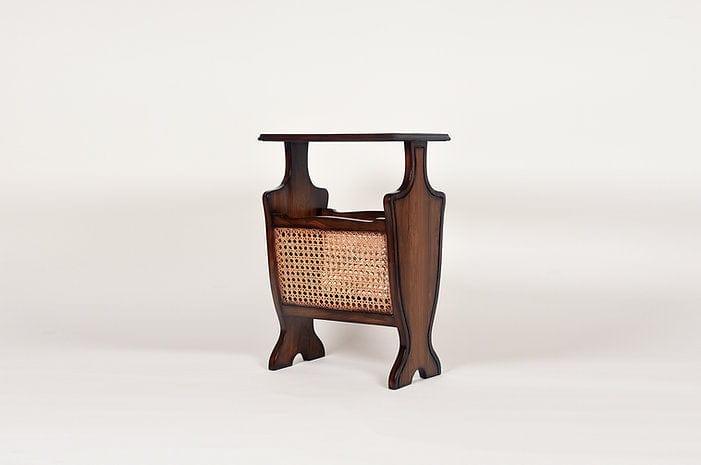 Teak Wood Gayesha Table Cum Magazine Holder - Ouch Cart 