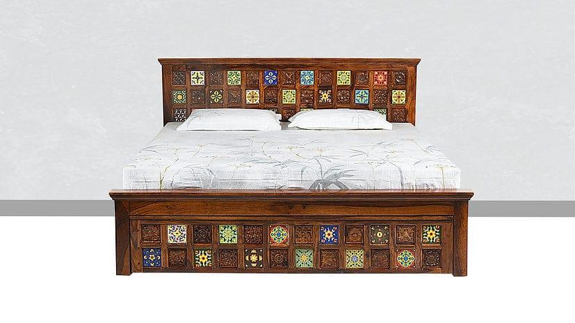 Sheesham Wood Ronak King Bed - Ouch Cart 