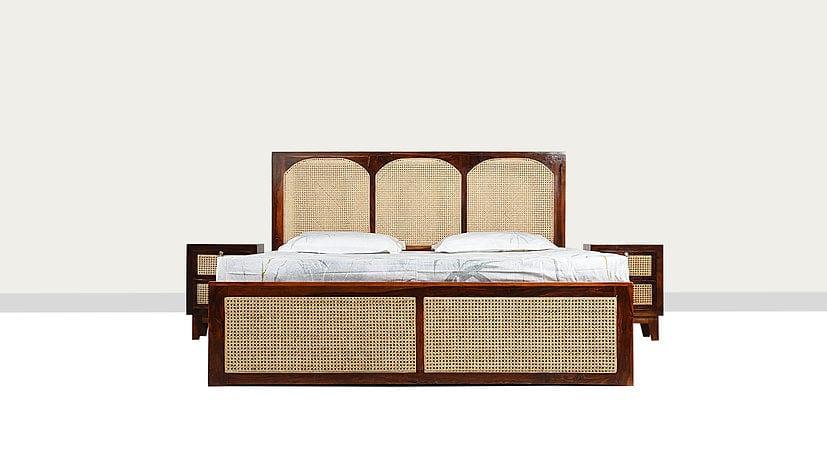 Sheesham Wood Kiyan King Bed - Ouch Cart 