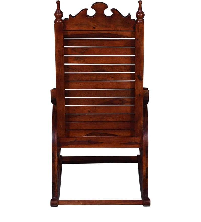 Harold Solid Wood Rocking Chair In Honey Oak Finish - Ouch Cart 