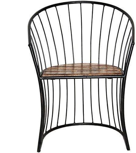 Beautiful Wooden & Wrought Iron Living Room Chair - Ouch Cart 