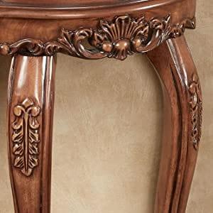 Natural Cherry Classic Wooden Console Table -Victorian Style - Decorative Regal Furniture - Half Circle Moon Shape - Ouch Cart 