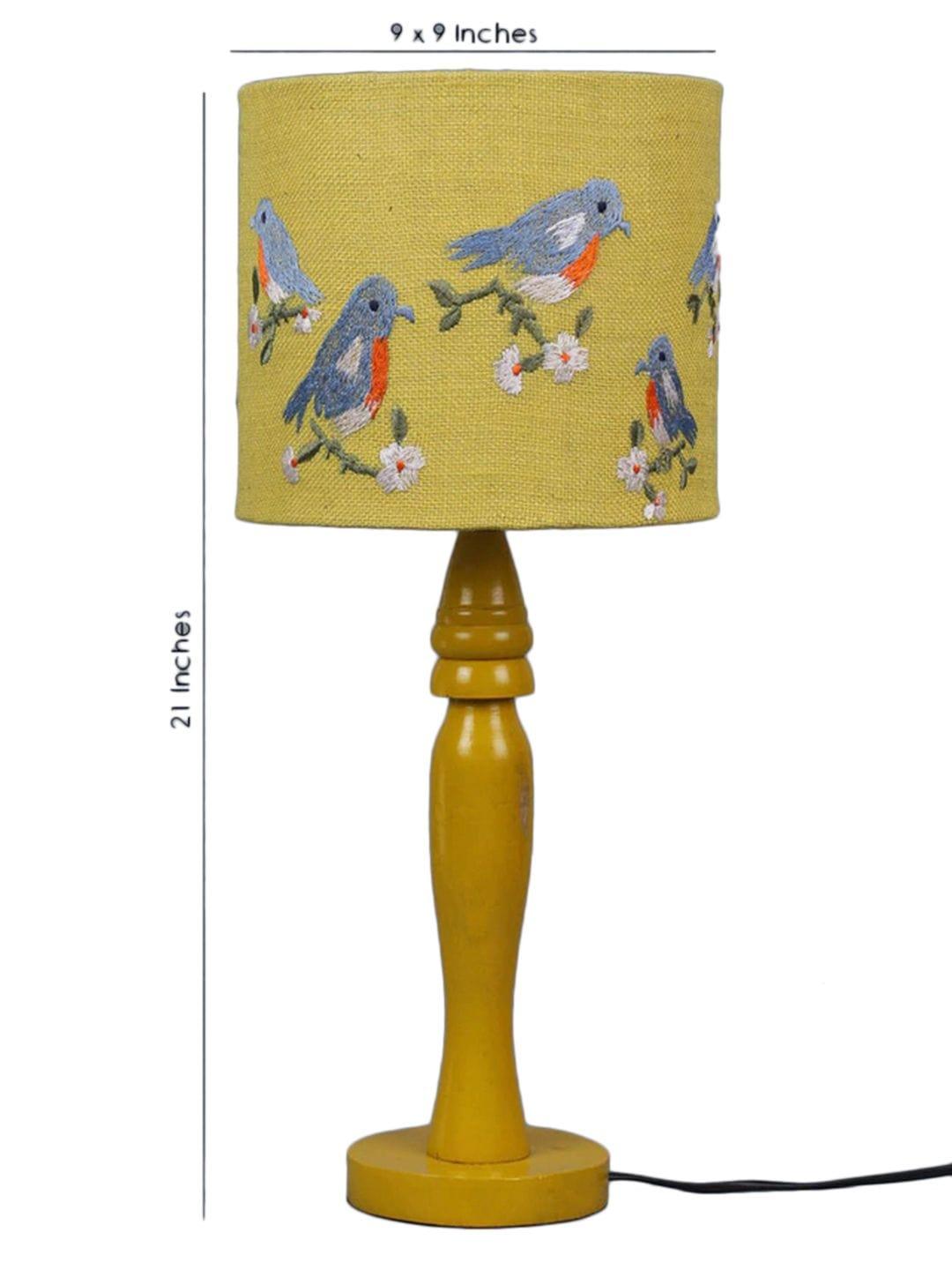 Blue Birds on Jute Lamp - Ouch Cart 