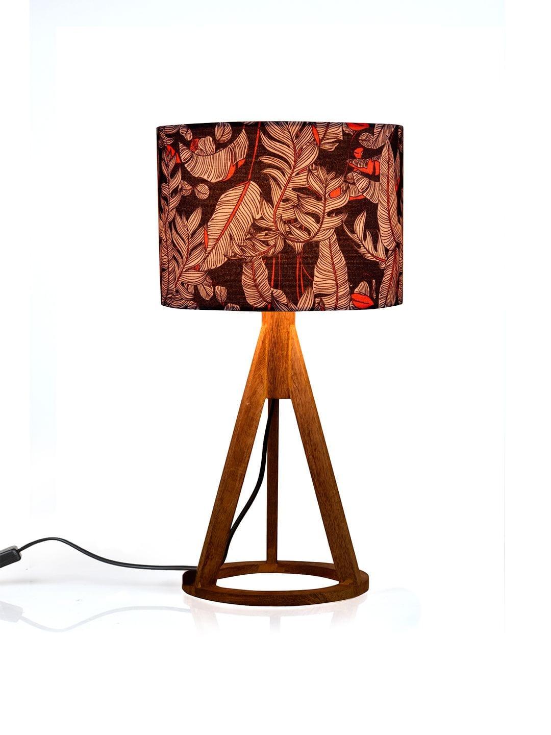 Blue Leaves Trio Wooden Lamp - Ouch Cart 