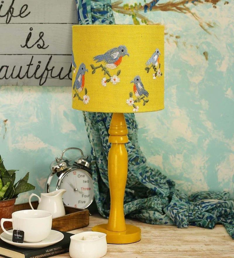 Blue Birds on Jute Lamp - Ouch Cart 