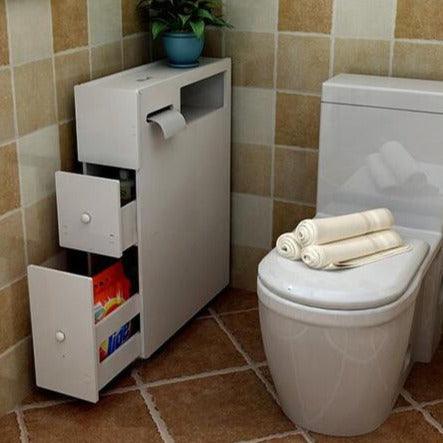 Waterproof PVC Bathroom WC Side Storage Cabinet Racks With Drawer By With Free Soap Dish Miza