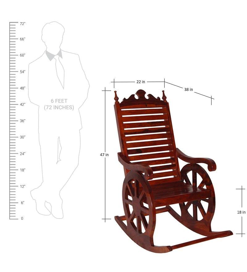 Harold Solid Wood Rocking Chair In Honey Oak Finish - Ouch Cart 