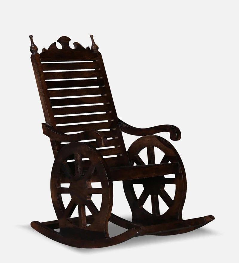 Harold Solid Wood Rocking Chair In Honey Oak Finish - Ouch Cart 