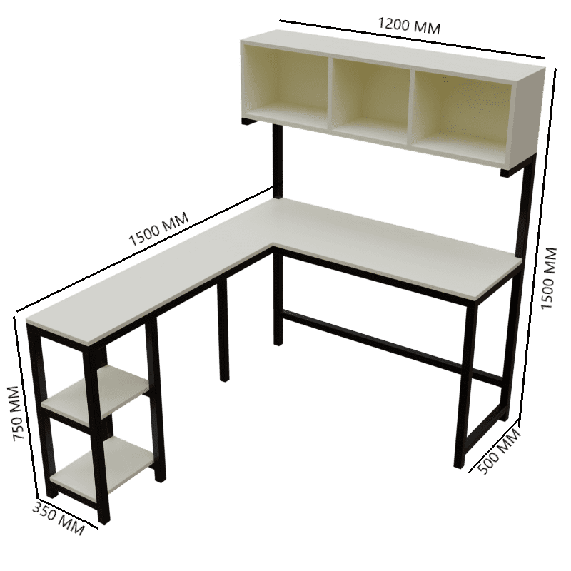 Hutch Workstation in White Color in - Ouch Cart 