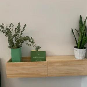 Wooden Wall Floating Modern Shelf/Wall Mounted Planter Shelf Storage ( With Complementary Coaster ) By Miza - Ouch Cart 