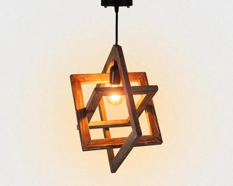 Wooden Hanging Pendant Lighting Lamp/Ceiling Hanging Lamp ( With Complementary Coaster ) By Miza