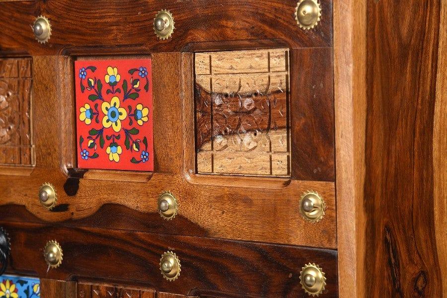 Sheesham Wood Jatasya Cabinet With 3 Drawers