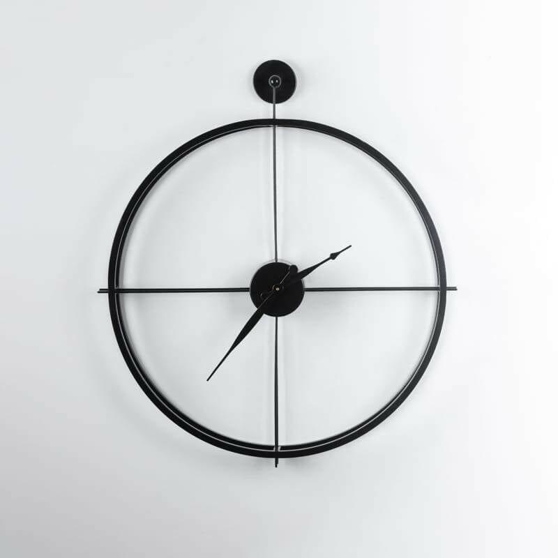 Black Metal Round Wall Clock - Ouch Cart 