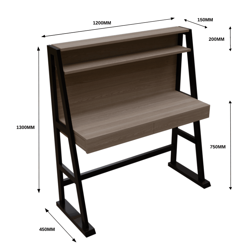 Koster Study Table with Storage in Brown Color - Ouch Cart 