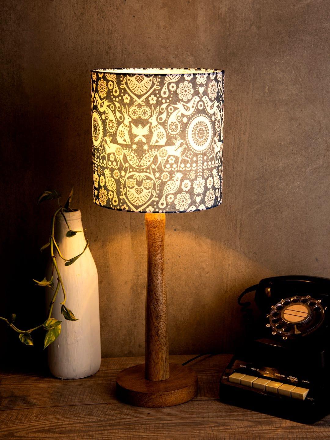 Indian Art Wooden Lamp