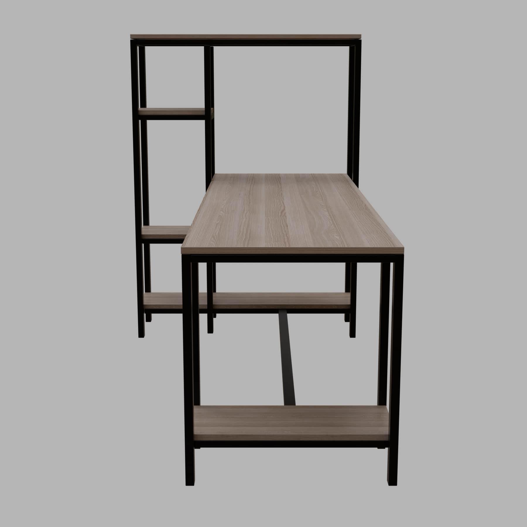 Mallium Study Table with Storage Design in Wenge Finish - Ouch Cart 