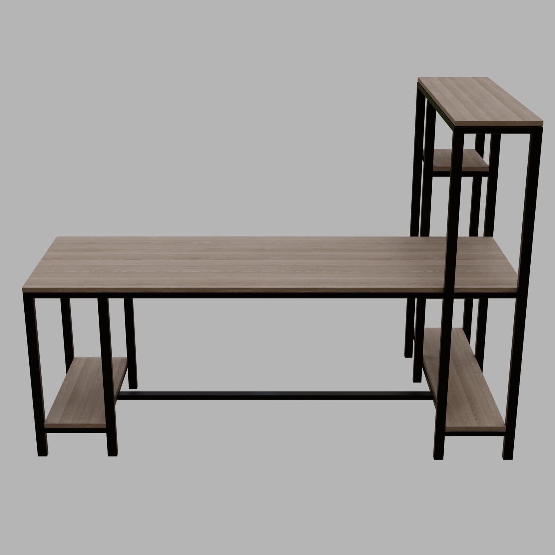 Mallium Study Table with Storage Design in Wenge Finish - Ouch Cart 