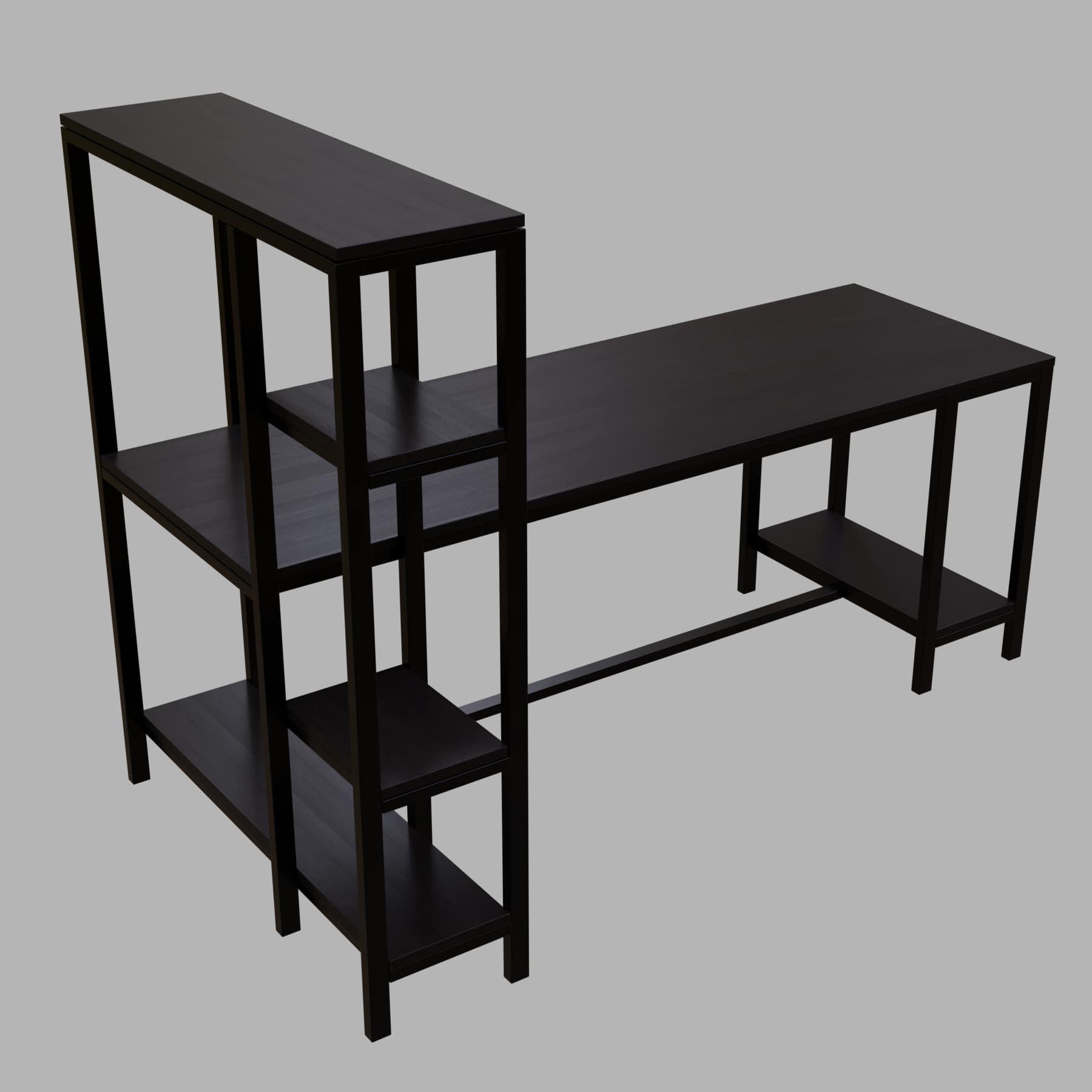 Mallium Study Table with Storage Design in Brown Finish - Ouch Cart 