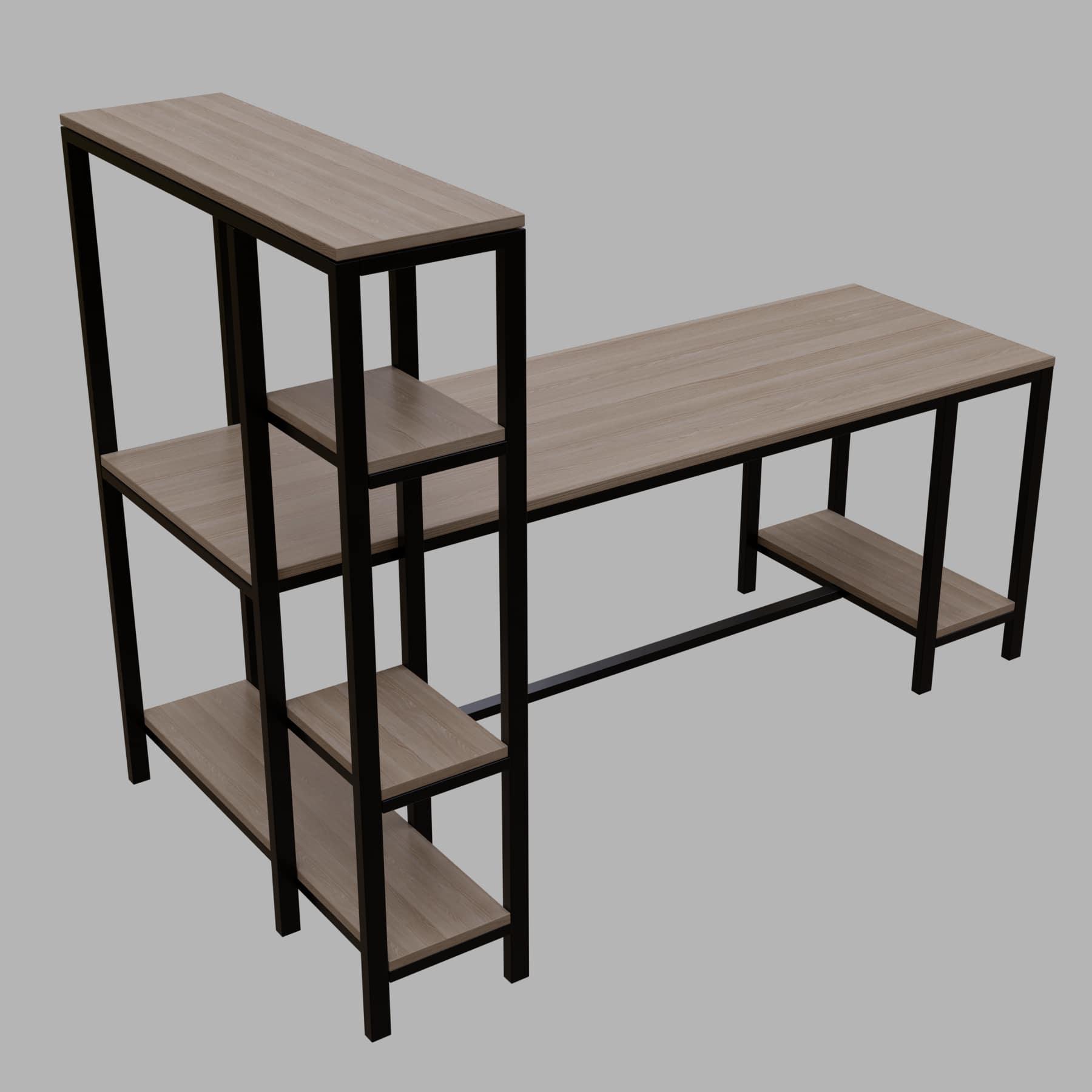 Mallium Study Table with Storage Design in Wenge Finish - Ouch Cart 
