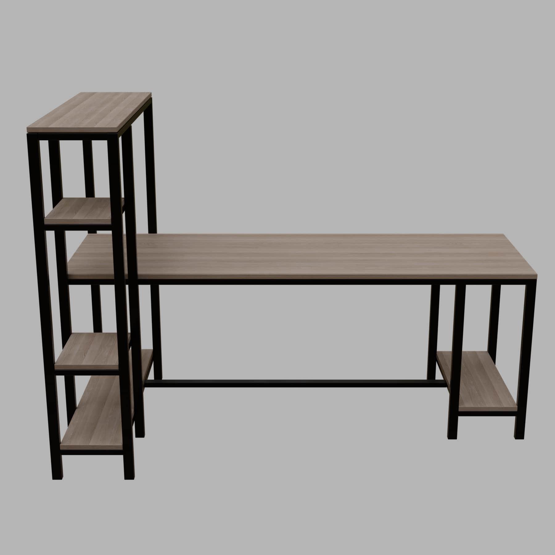 Mallium Study Table with Storage Design in Wenge Finish - Ouch Cart 
