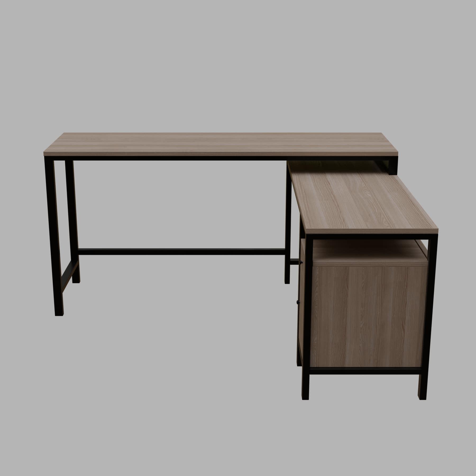 Maru l shaped Executive Desk with storage Design in wenge finish - Ouch Cart 