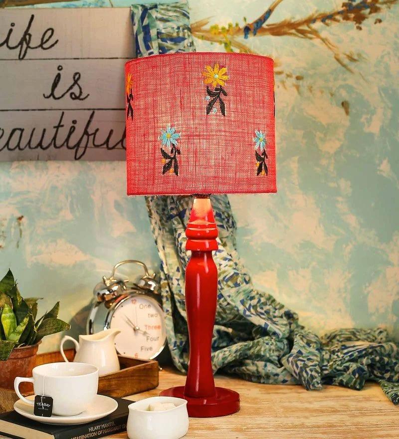 Flowers on Jute Lamp - Ouch Cart 