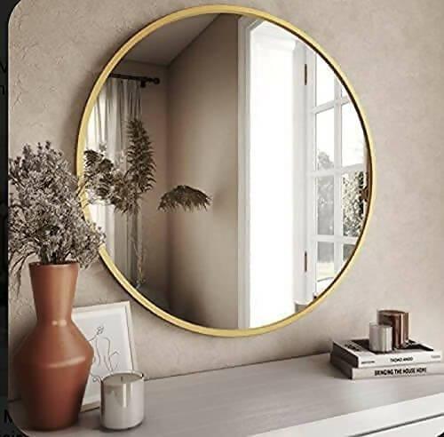 Gold Oval Shape Wall Mirror - Ouch Cart 