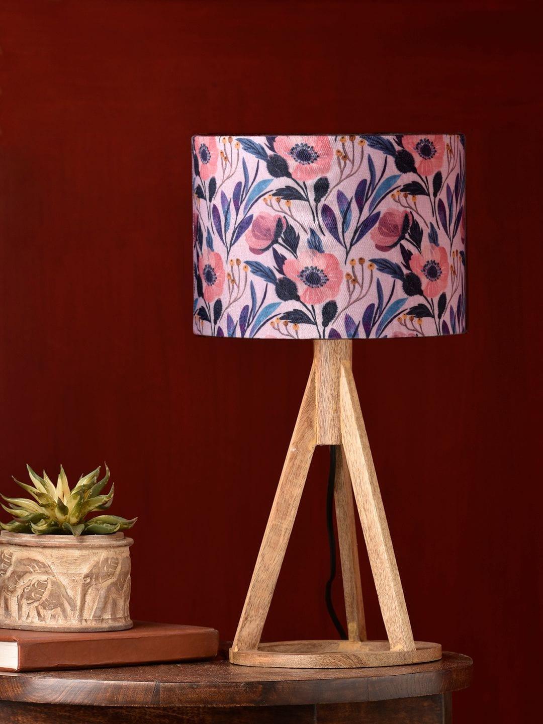 Pink Flower Trio Wooden Lamp - Ouch Cart 