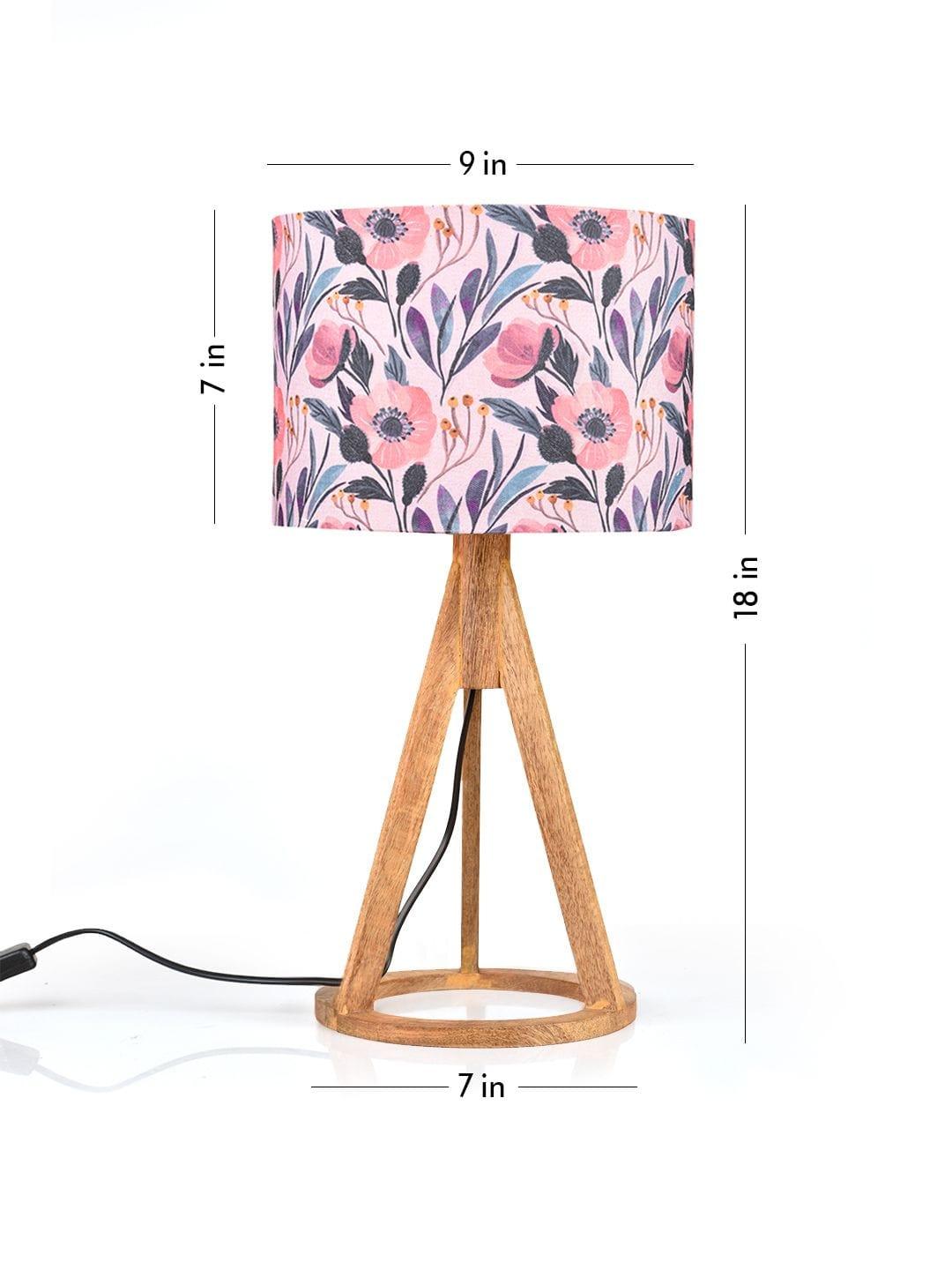 Pink Flower Trio Wooden Lamp - Ouch Cart 