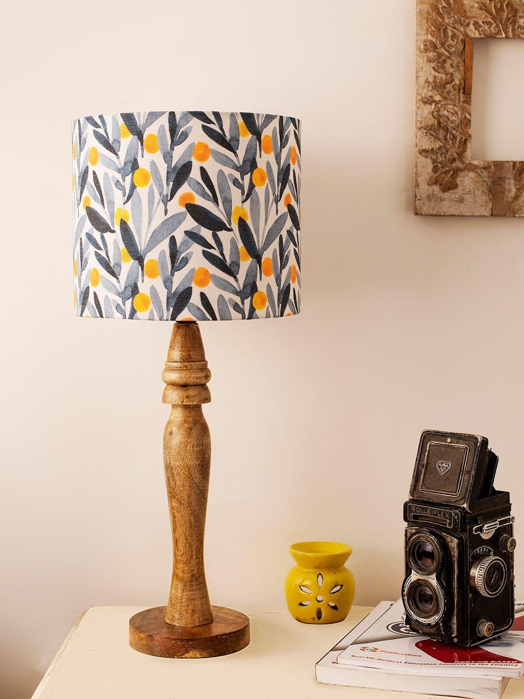 Wooden Leafy Print Lamp - Ouch Cart 