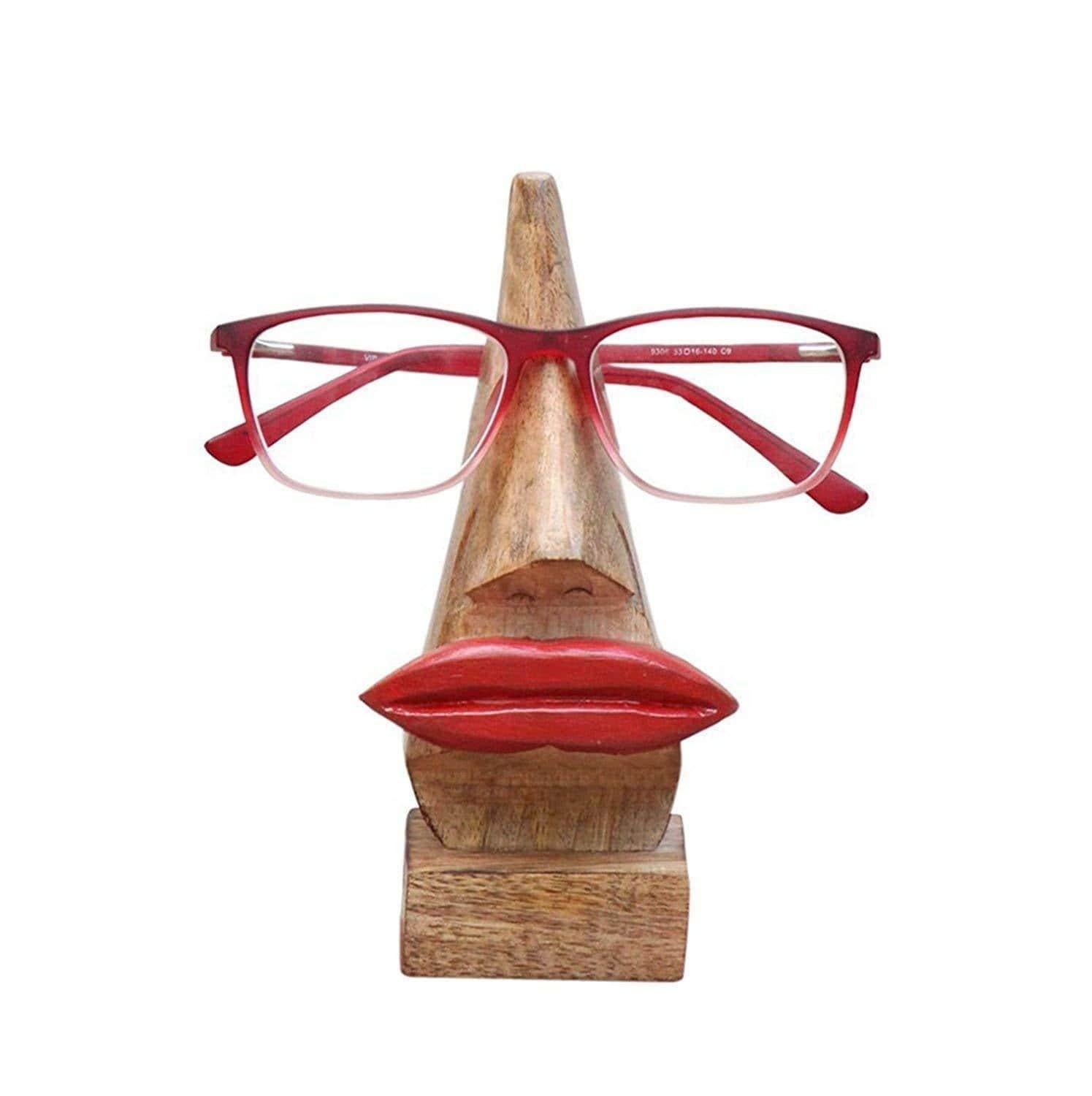 Wooden Nose Shaped Eyeglass Spectacle Holder - Ouch Cart 