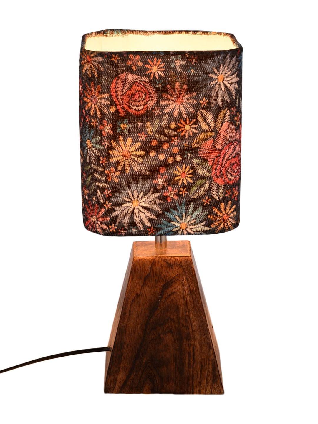 Pyramid Black Floral Stich Lamp - Ouch Cart 