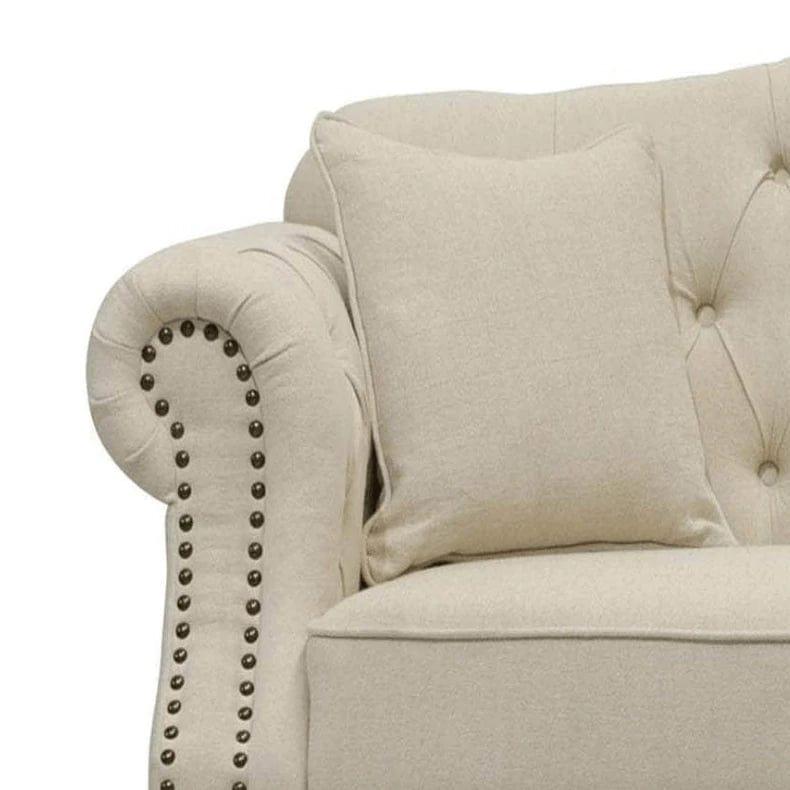 VAUCLUSE 2 SEATER FABRIC SOFA CREAM COLOUR - Ouch Cart 