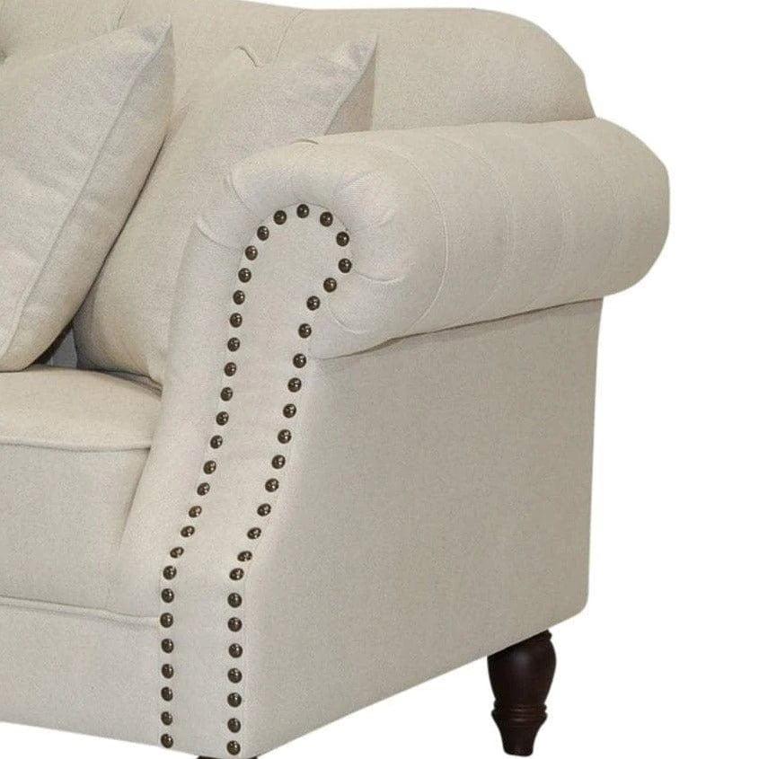 VAUCLUSE 2 SEATER FABRIC SOFA CREAM COLOUR