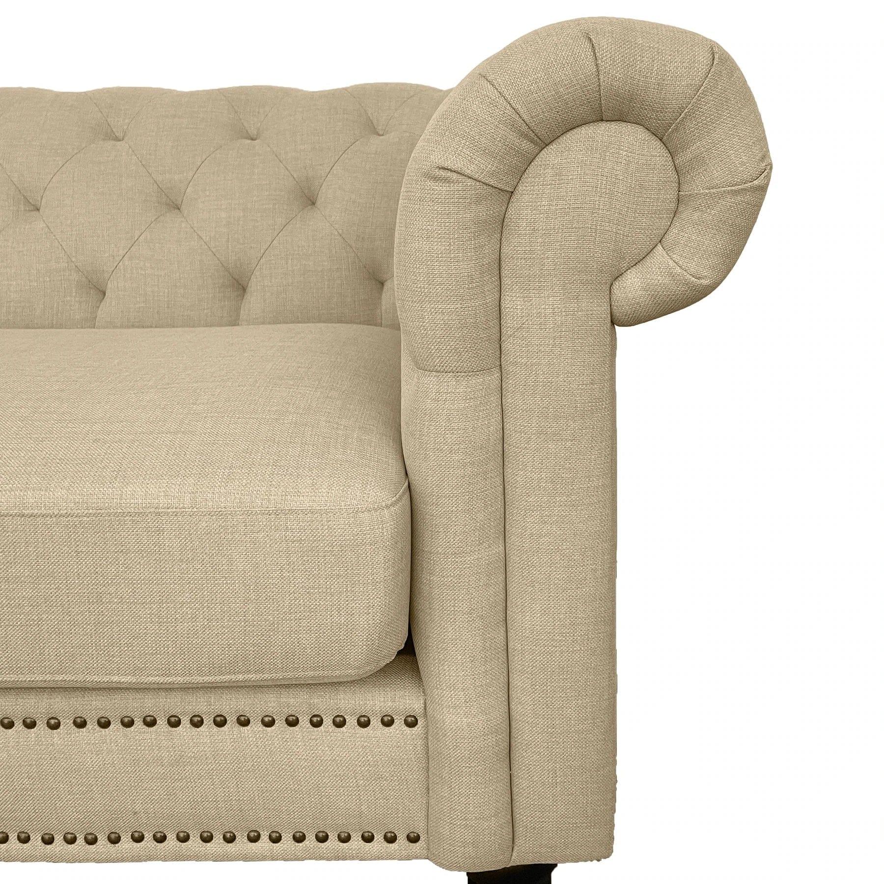 FABRIC 3 SEATER FABRIC SOFA CREAM COLOUR - Ouch Cart 